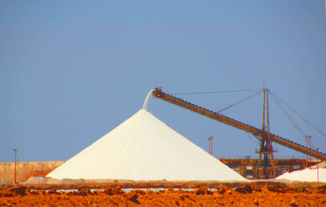 Salt processing at Dampier Salt Works, Port Hedland WA